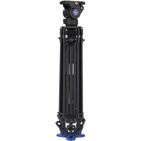 Benro BV8 - zestaw, statyw aluminiowy, 3-sekcyjny, 71-160cm, głowica video, udźwig 8kg_Statyw po złożeniu_4